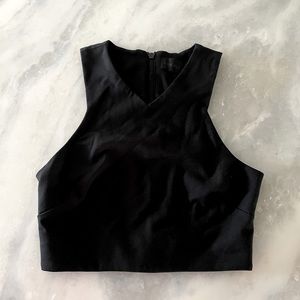 Kendall & Kylie Black V-Neck Crop Top Size Medium
